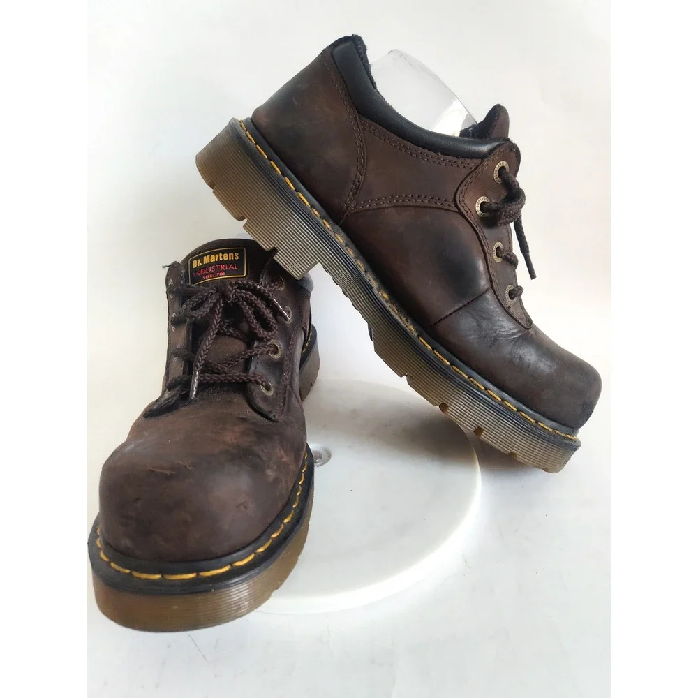 Dr. Martens Work Boots Size 11 Steel Toe Shoes Industrial Brown Winch Leather